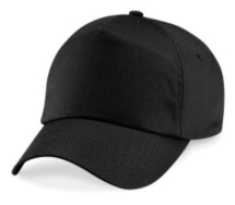 B10 5 PANEL CAP - BLACK 100% COTTON