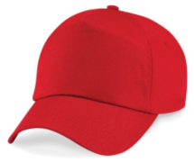 B10 5 PANEL CAP - RED 100% COTTON