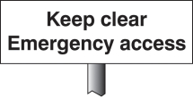 KEEP CLEAR EMERGENCY ACCESS VERGE SIGN 450X150MM