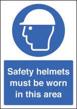SAFETY HELMET MUST BE WORN A4 RP