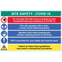 2METRE POLICY ETC SITE SAFETY BOARD COVID19