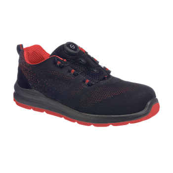 FT08 - Compositelite Wire Lace Safety Trainer Knit S1P Black/Red