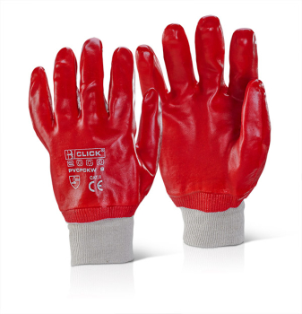 PVCFCKWR - PVC Fully Coated Knitwrist Red Glove