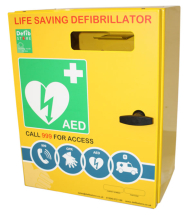 DEFIBRILLATOR STAINLESS STEEL CABINET NO LOCK & ELECTRICS