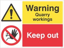 WARNING QUARRY WORKINGS, KEEP OUT