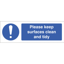 PLEASE KEEP SURFACES CLEAN & TIDY