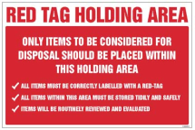 RED TAG HOLDING AREA ITEMS FOR DISPOSAL