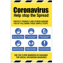CORONAVIRUS HELP STOP THE SPREAD SIGN