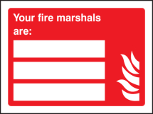 YOUR FIRE MARSHALS ARE (SPACE FOR 3 PEOPLE)