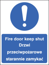 FIRE DOOR KEEP SHUT (ENGLISH/POLISH)