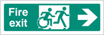 DISABLED FIRE EXIT ARROW RIGHT - INCLUSIVE DESIGN