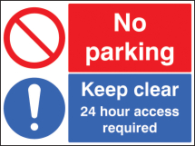 KEEP CLEAR 24 HOUR ACCESS REQUIRED NO PARKING