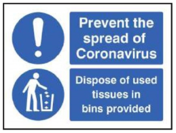PREVENT THE SPREAD DISPOSE OF TISSUES IN BINS