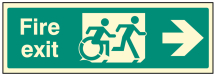 DISABLED FIRE EXIT ARROW RIGHT - INCLUSIVE DESIGN