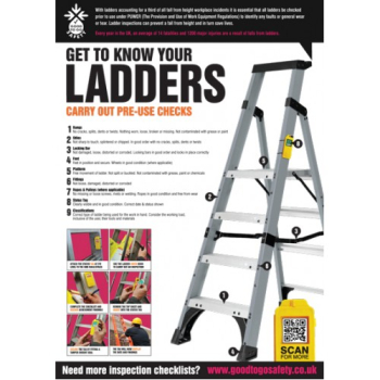 GTG LADDER INSPECTION POSTER 420X594MM SYNTHETIC PAPER