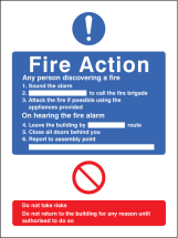 GENERAL FIRE ACTION ADAPT-A-SIGN 215X310MM