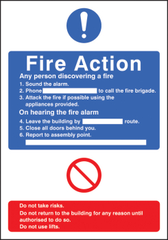 GENERAL FIRE ACTION WITH LIFT ADAPT-A-SIGN 215X310MM
