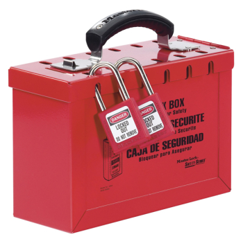 PORTABLE GROUP LOCKOUT BOX,RED