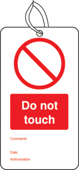DO NOT TOUCH DOUBLE SIDED SAFETY TAGS (PACK OF 10)
