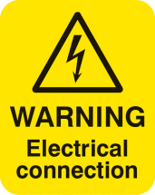 WARNING ELECTRICAL CONNECTION SHEET OF 25 LABELS 40X50MM