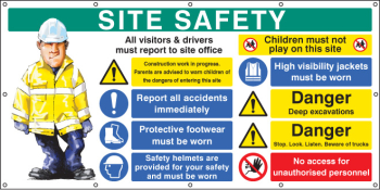 SITE SAFETY BANNER (AS 58038) C/W EYELETS