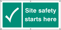 SITE SAFETY STARTS HERE BANNER C/W EYELETS