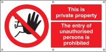 THIS IS PRIVATE PROPERTY BANNER C/W EYELETS