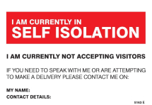 IN SELF-ISOLATION - INFO ETC (PK OF 5 LABELS)