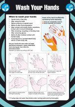 WASH YOUR HANDS 594X420MM POSTER