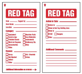 6S RED TAGS 80X150MM C/W CABLE TIES (PACK OF 10)
