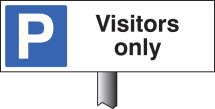 PARKING VISITORS ONLY VERGE SIGN 450X150MM (POST 800MM)
