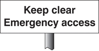 KEEP CLEAR EMERGENCY ACCESS VERGE SIGN 450X150MM