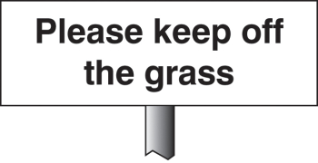 PLEASE KEEP OFF THE GRASS VERGE 450X150MM - POST 800MM