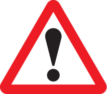 WARNING ! 600MM TRIANGLE SIGN WITH TEXT VARIANT
