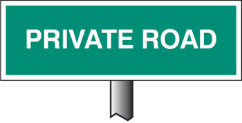VERGE SIGN - PRIVATE ROAD 450X150MM (POST 800MM)