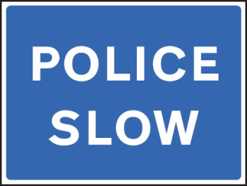 POLICE SLOW FOLD UP 900X600MM SIGN