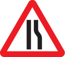 ROAD NARROWS RIGHT FOLD UP 750MM TRIANGLE SIGN