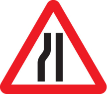 ROAD NARROWS LEFT FOLD UP 750MM TRIANGLE SIGN