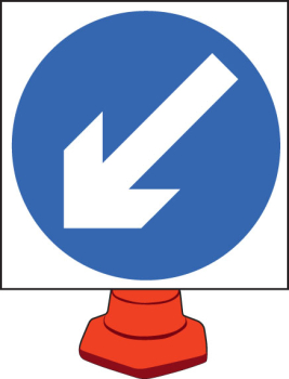 KEEP LEFT CONE SIGN 750MM