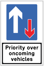 PRIORITY OVER ONCOMING TRAFFIC REFLECTIVE FOLD UP SIGN