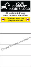 SITE SAFETY BOARD 600X1200MM C/W LOGO & SELECT SIGNS