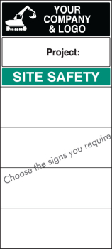 SITE SAFETY BOARD 600X1200MM C/W LOGO & SELECT SIGNS