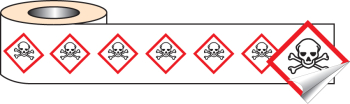 250 S/A LABELS 50X50MM GHS LABEL - TOXIC
