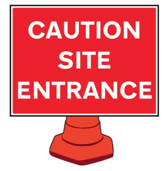 SITE ENTRANCE REFLECTIVE CONE SIGN (CONE NOT INCLUDED)