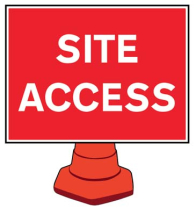 SITE ACCESS REFLECTIVE CONE SIGN (CONE NOT INCLUDED)