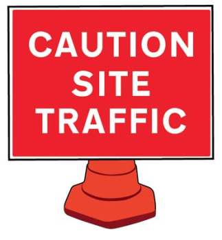 SITE TRAFFIC CONE SIGN 600X450MM(CONE NOT INCLUDED)