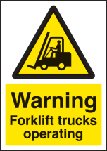 WARNING FORKLIFT TRUCKS OPERATING - A4 SAV