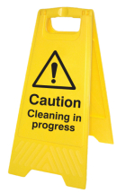 CAUTION CLEANING IN PROGRESS (FREE-STANDING FLOOR SIGN)