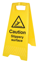 CAUTION SLIPPERY SURFACE (FREE-STANDING FLOOR SIGN)