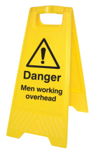 DANGER MEN WORKING OVERHEAD (FREE-STANDING FLOOR SIGN)